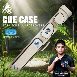 KONLLEN Pool cue case with 6 holes 2x4 PU Leather Hard pool cue bag for 2 Butts & 4 Shafts Billiard Cue Case