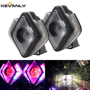 KEVANLY | KEVANLY RGB LED Motorcycle Headlight Spotlights Bicycle Super Bright Lamp Motorcycle Reverse Brake Fog Lamp Accessories 12V