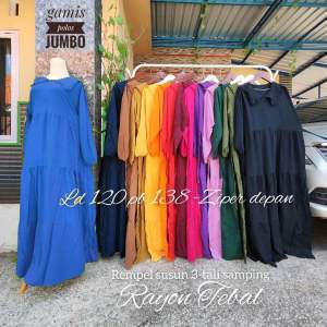 New Produk 🔥 Midi Dress Rufel Polos All Size