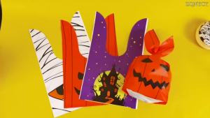 Túi Đựng Kẹo Halloween Có Thiết Kế Tai Thỏ & Bí Ngô 25/50 Chiếc Bánh Quy Nhựa Bao Bì Đựng Đồ Tráng Miệng Cho Bữa Tiệc Trẻ Em Quà Tặng Trang Trí