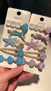New Korean Hairpin Set Cute Starfish Series Baker Hairclip Fashionable And Versatile Headwear Set Sepit Rambut发夹