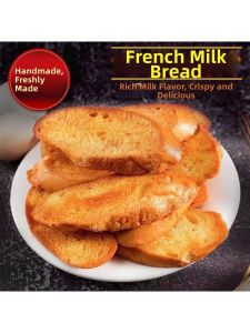 Crispy Garlic and Milk Flavor French Bread Slices Handmade Snack