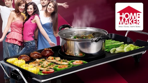 Large Barbecue Electric Grill with Hot Pot Teppanyaki Grill/Shabu Shabu Large Electric Baking Pan Can Be Grilled Fried Boiled And Braised