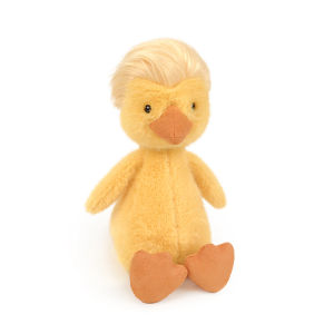 26cm Funny Yellow Duck Plush Toy Homemade Hairstyle Duck Plush Doll for Boys and Girls to Accompany Sleeping Gifts Birthday Gift