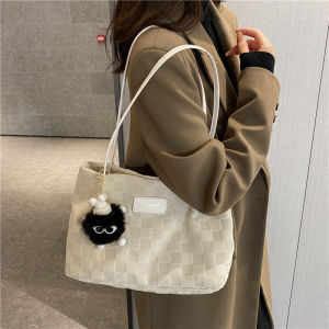 Classy Sentong Qin Large Capacity Tote Bag Female New New Arrival Early Autumn College Student Class One-Shoulder Canvas Bag Female