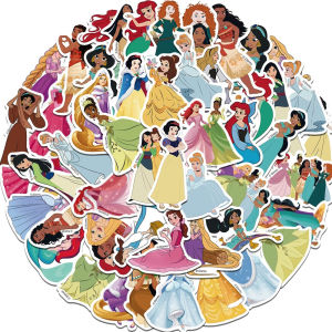 Disney | Bộ 50 Kawaii Disney Công Chúa Series Miếng Dán Chống Thấm Nước Hoạt Hình Đề Can Cho Điện Thoại Laptop Đàn Guitar-Dễ Thương Belle Ariel Lọ Lem Tự Làm Đồ Chơi