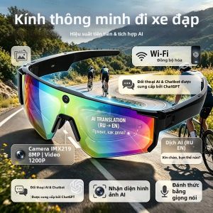 GUHUAVMI | Kính Thông Minh AI Quay Video HD 1200P Chống Rung Kính Thể Thao Chống Gió Tích Hợp Camera Dành Cho Nam & Nữ