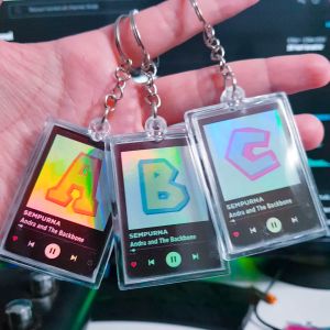Gantungan Kunci Keychain SPOTIFY INISIAL HURUF Model 2 Gambar HOLOGRAM