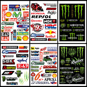 1 Set of PVC Material Dinosaur Shaped Monster Energy Stickers and Motorcycle Peripheral Brand Stickers Helmet Waterproof Modified Decals 46 Rossi Stickers Electric Vehicle Bicycle Skateboard Decorative Stickers