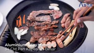 Asta Panggangan Anti Lengket Grill Pan: Alat Panggang Barbekyu Koki Pan
