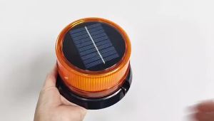 Solar Magnetic Beacon Lights12V-24V Strobe Light Amber Warning Lights Safety Light for Trucks Vehicles Emergency Flashing Beacon