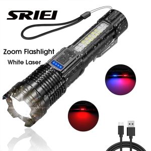 SRIEI 80000LM Rechargeable Powerful LED Flashlights Super Bright 7 Modes Lampu Suluh White Laser Light IPX6 Waterproof Zoomable Powerful LED Flash Lights for Camping Emergencies 手电筒