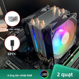 Quạt Làm Mát CPU RGB Với 4 Ống Dẫn Nhiệt Cho Intel LGA 775-2011 AM3 AM4 AM5 Và AMD Socket - X99 3Pin/4Pin PWM Tower