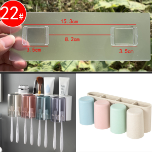 Ecoco E1925 Transparent Cup Toothbrush Holder Accessories No Trace Stickers Rack Sticky Patch Hanger Hook Nail-Free Rack