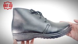 CBR SIX Sepatu formal boot PDH pria /Bahan Kulit sapi / Hitam BSC 003