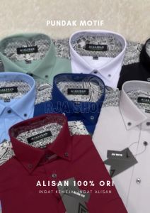 Kemeja Alisan Pria Lengan Panjang Kemeja Alisan Kombinasi Pundak Batik Lengan Panjang Slimfit