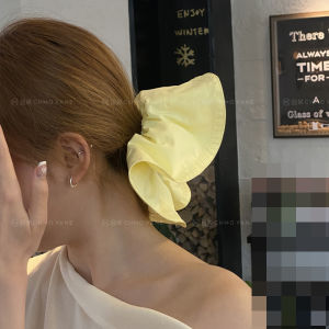 จี้ผมผ้าฝ้ายขนาดใหญ่สีเหลืองกวางตุ้งสไตล์ใหม่หมวกคาดผมอ่อนๆ เครื่องประดับแฟชั่นสำหรับฤดูใบไม้ร่วงและฤดูหนาวปี 2024