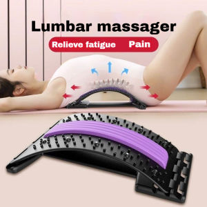 Back Stretcher Back Support Lower Back Pain Relief Device with Magnet Multi-Level Back Massager Lumbar Support Stretcher Spine Deck