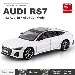 1:32 Licensed Audi RS7 Alloy Diecast Sportback Pull Back Sound Light Open Doors Luxury Car Collect Desktop Decoration Toy Gift