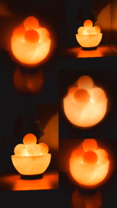 Bowl shape USB salt lamp 2kg Crystal Salt Lamp with dimmer /marble base