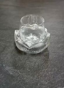 ชุดแก้วมงคลฐานดอกบัวตูม ฐานดอกบัวบาน ใช้สำหรับถวายน้ำบนหิ้งพระ รุ่น 3655+3503 3655+3864