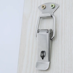 10 ชิ้น ล็อคที่นิยมแข็งแรง 10 วัสดุ ตัวล็อคกันฝุ่น ตะขอรูปตุ่น ปากเป็ด สแตนเลส สำหรับประตูและตู้