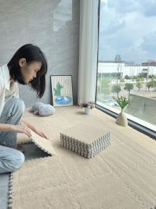Modern Minimalist Style Fluffy Foam Carpet Bedroom Bedside Rug Girls Room Large Area Full Coverage Square Shaped Home Decor