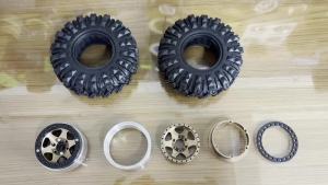1.9 Beadlock Wheel Rims Aluminum and 1.9 RC Crawler Tires 4.33 Inch OD for Traxxas TRX4 Axial SCX10 SCX10 II III RBX10