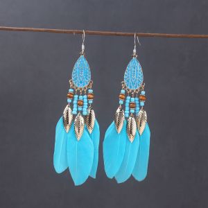 Luxurycc Alloy Earrings for Women with Tassel Retro Hong Kong Style Elegant Ethnic Design High-End Fashion Jewelry