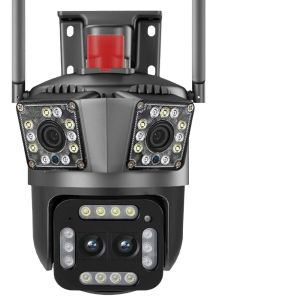 Camera CCTV Không Dây 12MP Với Tính Năng Tự Động Theo Dõi Camera Giám Sát IP 3 Ống Kính Wi-Fi Zoom 8X Cho Nhà Thông Minh An Ninh Trong Nhà Và Ngoài Trời