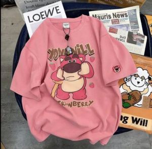 kaos anak perempuan viral//baju  YOUNG WIIL BEAR LOTSO STRAWBERRY REMAJA masa kini  fit to M L XL// kaos cooplean anak & ibu bermuttu ok . com //baju atasa kaos YONG Will wanita untuk usia dari 1 thun - 15 thun & dewasa // soft cotton 24s  tebal adem &