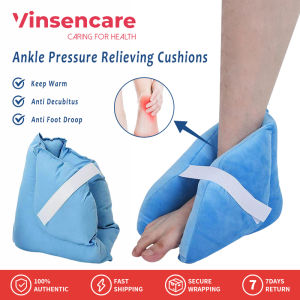 Vinsencare 1pc Heel Protector Pillow Foot Suppot Pillow Ankle Pressure Relieving Cushions Anti‑Bedsore Pressure Relieving Heel Cushion Protective Cover Pillow Elder Patient Whee