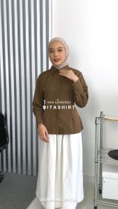 Ghanimi - Dita Shirt/ Shirt Wanita / Kemeja Polos / Shirt Korean Style / Kemeja Lucu