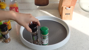 COOLNICE Non-Skid Pantry Cabinet Turntable Multi-functional Kitchen Storage Organizer Spice Racks Refrigerator Rotating Organizer 360 Rotation with Wide Base Storage Bin Rotating Organizer for Kitchen Seasoning Bottles Condiments