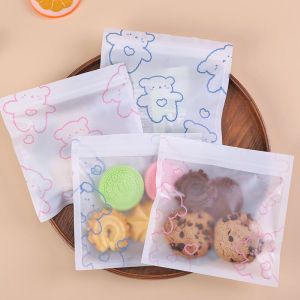 New Cartoon Frosted See-through Design Snack Candy Packing Bags Bear Handmade Cookies Snowflake Crisp Gift Bag