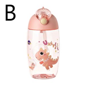 Water Bottles With Straw For Girls/Boys 600ml Large Capacity Cartoon Desgin Student Feeding Cup With Straws And Lids Drinkware 