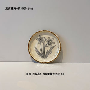 Bát Tráng Men Cổ Điển 6 Inch Bằng Gốm Sứ Dùng Trong Gia Đình Bát Đựng Hoa Quả Bát Đựng Đồ Ăn Nhẹ Bát Đựng Bánh Bát Đựng Thức Ăn Nhanh