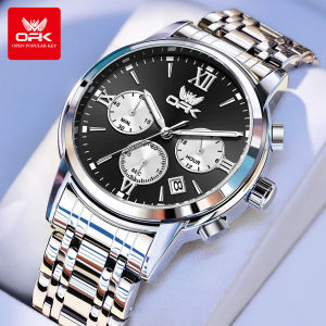 OPK Watch For Men Waterproof Original Fashion Casual Stainless Steel Strap Luminous Calendar Chronograph Quartz Mens Watches