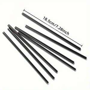 50/100PCS Black Disposable Straws Straight Through Fine Straws Plastic Beverage Tubes That Can Be Reused Coffee Shop Bar Party