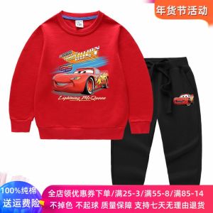 Bộ Quần Áo Xe Hơi McQueen Cho Bé Trai Mùa Thu Tay Dài Cotton Nguyên Chất Bộ Đồ Trẻ Em Hai Mảnh in Họa Tiết Hoạt Hình