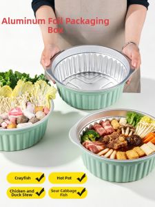 TAFUMAN | Large Aluminum Food Grade Heat-resistant Circular Meal Box 4L