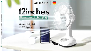 Goldstar Solar Electric Fan Solar Rechargeable Solar Table Fan Solar Stand Fan With Solar Panel