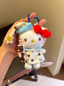 Adorable Hellokitty Plush Toy Car Keychain Gift for Girlfriend Cute Birthday Hanging Decoration Soft Cuddly Stuffed Animal