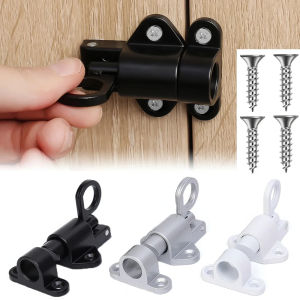 Aluminum Alloy Security Latch Window Gate Security Pull Ring Spring Bounce Door Bolt Automatic Latch Lock for Cabinet Door