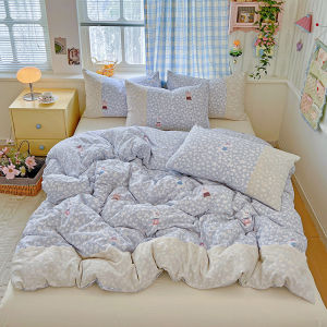 Lace Flat Bed Sheet 100% Cotton Flatsheet Floral Skin-friendly Bed Sheet Cover Single/Queen/King/Super King