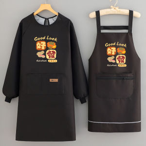 New Waterproof Cooking Apron Long Sleeve Kitchen Use for Men And Women Oil Resistant Bib Overalls Work Uniforms Home Cleaning Tools