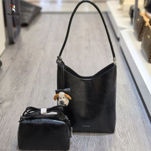 TUCANO 2025 New Womens Soft Leather Bucket Bag Casual Underarm Fashion Commuting Trendy Single Shoulder Handbag