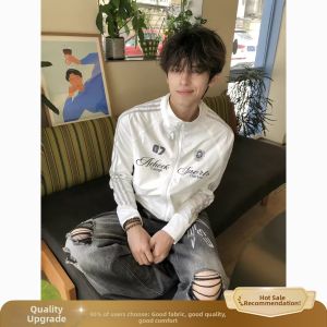ZHUOCAN | Sun Protection Tracksuit Jacket Mens 3-Stripe Stand-Up Collar American Letter Print