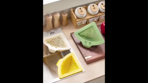 OHHDEER Penapis Sinki Sudut Dapur | Magnetic Kitchen Sink Corner Triangular Drain Basket Strainer
