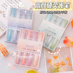 Ferrara Mềm Tip Bút Huỳnh Quang Bút Đánh Dấu Đầy Màu Sắc Giá Trị Thẩm Mỹ Cao Bảo Vệ Mắt Bút Máy Tính Xách Tay Bé Gái Heart Ins Style